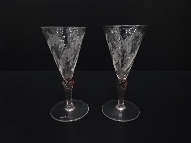 フラワー　ワイングラス　ペア　洋食器